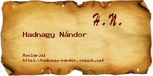 Hadnagy Nándor névjegykártya